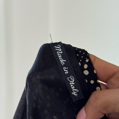Vintage Italian Polka Dot Mesh Midi Skirt (S)