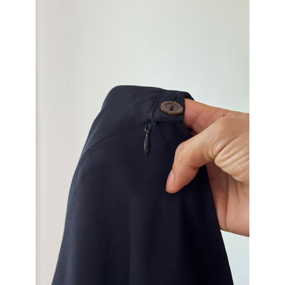 Vintage Italian Black Flowy Mesh Midi Skirt (S)