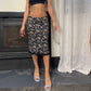 00s Floral Mesh Midi Skirt (XS/M)