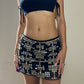 Italian Vintage Pinko black sequin mini skirt (S)