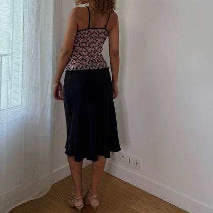 Vintage Floral Mesh Lace Cami Top Sheer Italian Y2K (S)