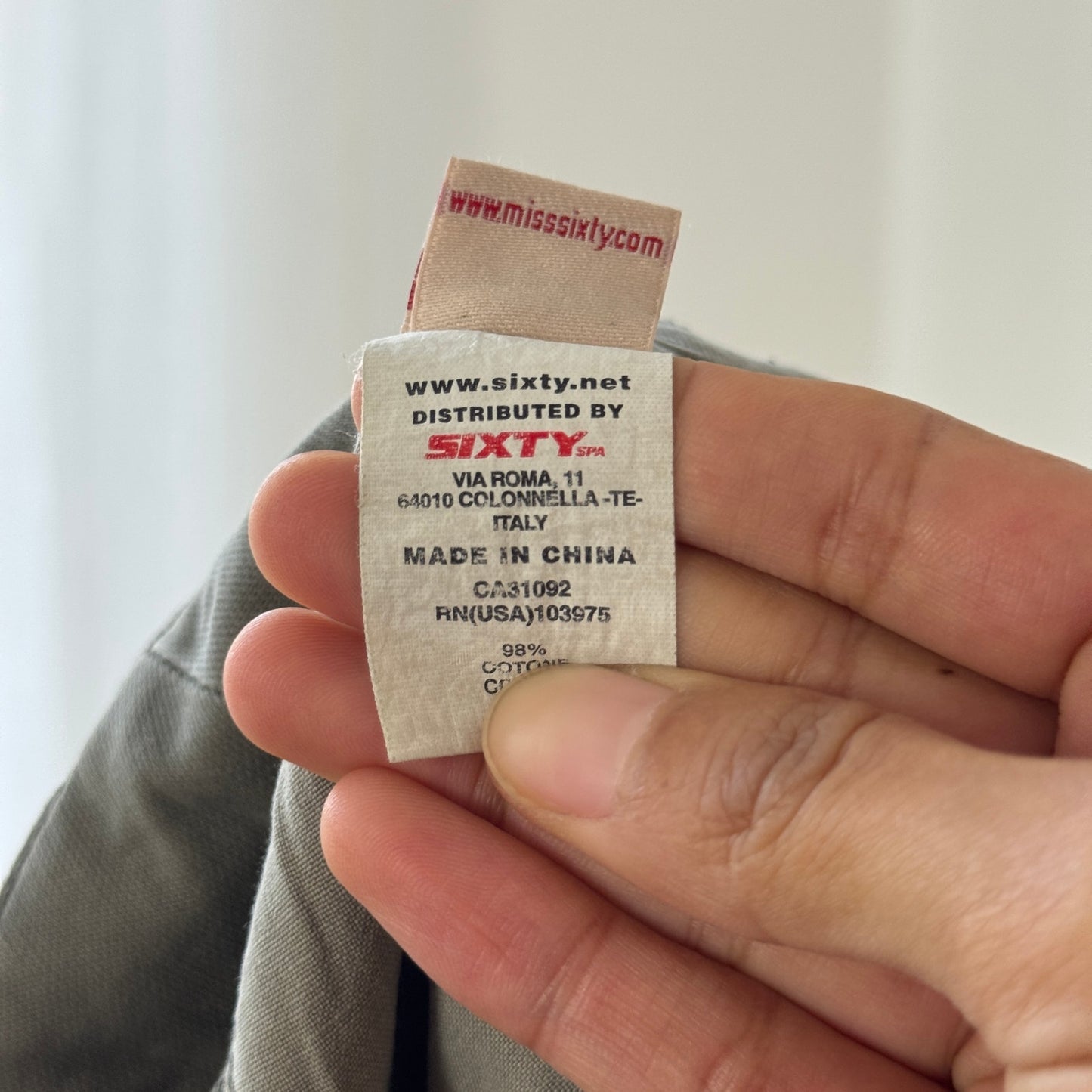 Vintage Miss Sixty sage green paneled capri pants (W27 / S)