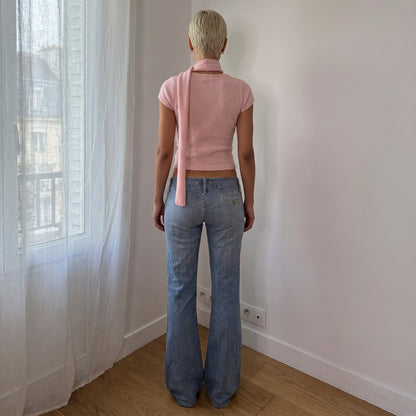 Vintage Low Rise Light Wash Flare Jeans (S)