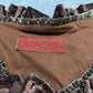 Vintage 90s brown & pink velvet long sleeves flared sleeve blouse (XS-S)