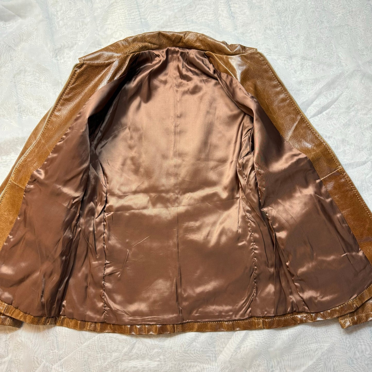 Vintage Butter Brown Fitted Italian Leather Jacket (S)