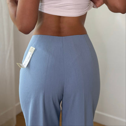 Vintage Baby Blue Wool Blend Trousers Italian Deadstock Y2K (XS/S)