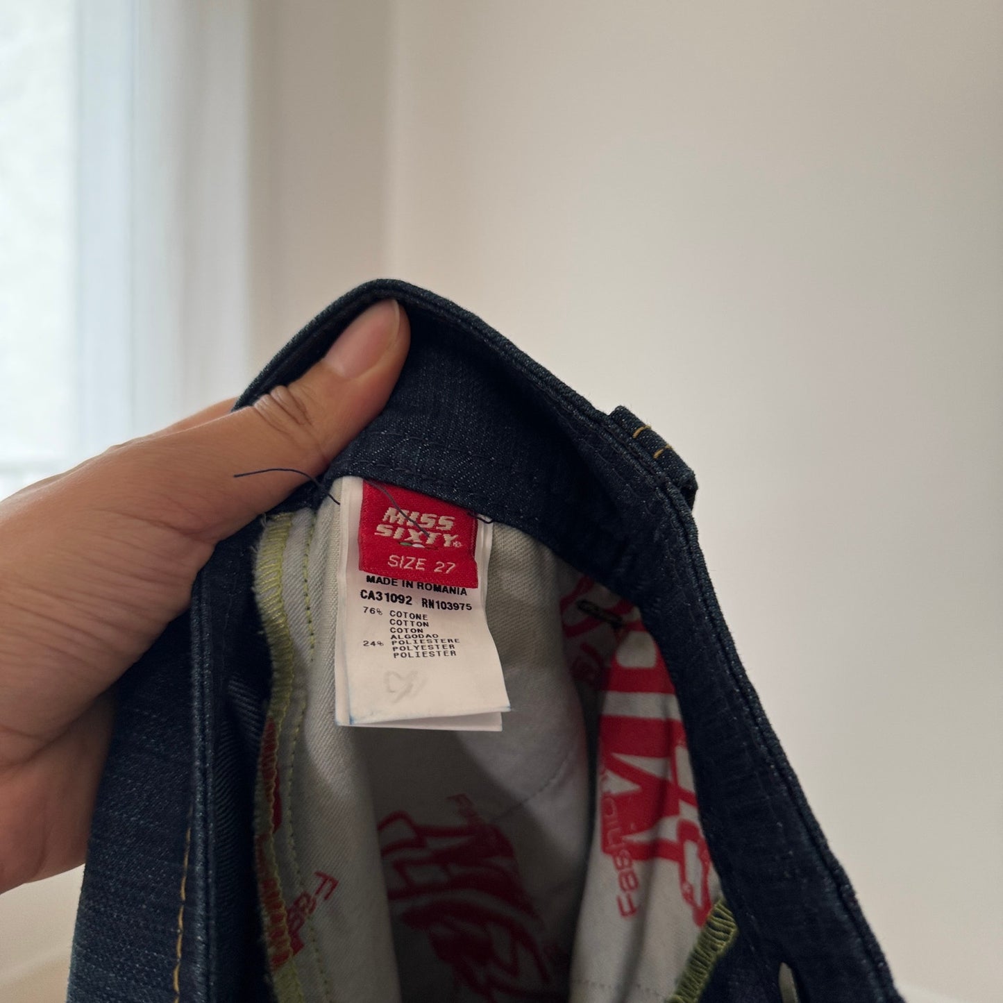 Vintage Miss Sixty Dark Wash Low Rise Bootcut Jeans Deadstock (XS/S)