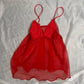80s red sheer cami top (S-M) sourced in Italy  retro vibes, lingerie