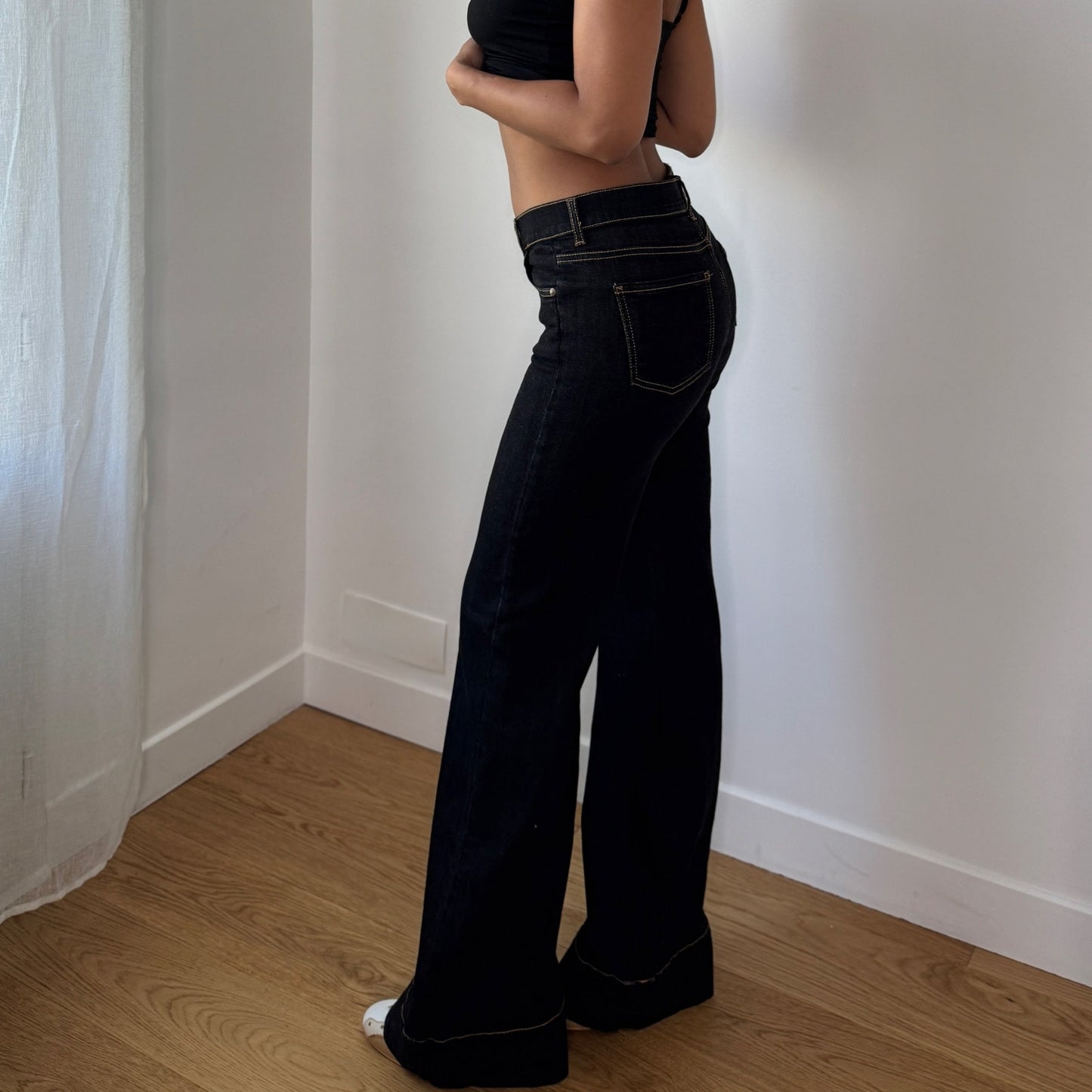 Vintage Dark Wash Denim Bootcut Jeans (S)