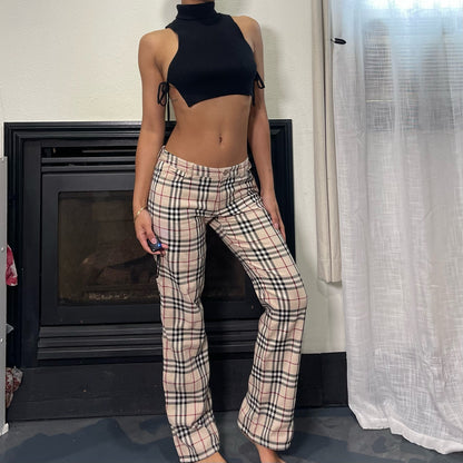 Vintage Burberry nova plaid straight leg fit pants (XS)