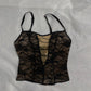 Vintage 90s Intimissimi Lace Bustier in Black & Nude (XS) Festival Goth