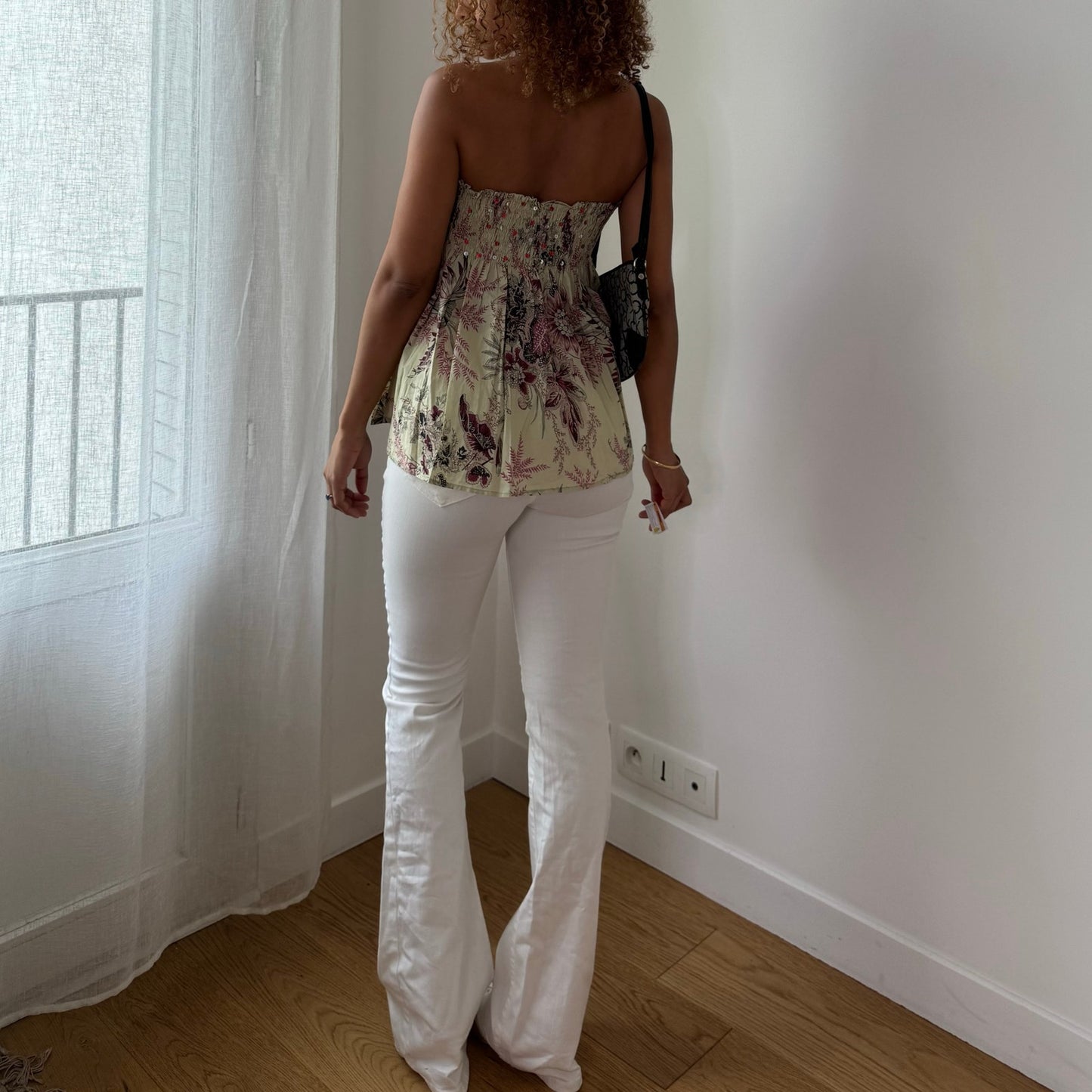 Massimo Dutti White Bootcut Jeans Mid Rise Cotton Denim Y2K (XS/S)