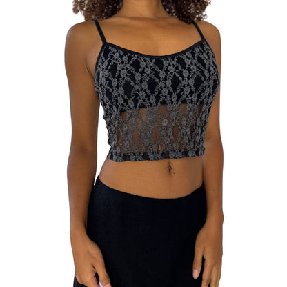 Vintage Parisian Sheer Lace Cami (S)