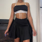 00s Black Pleated Mini Skirt (XS)