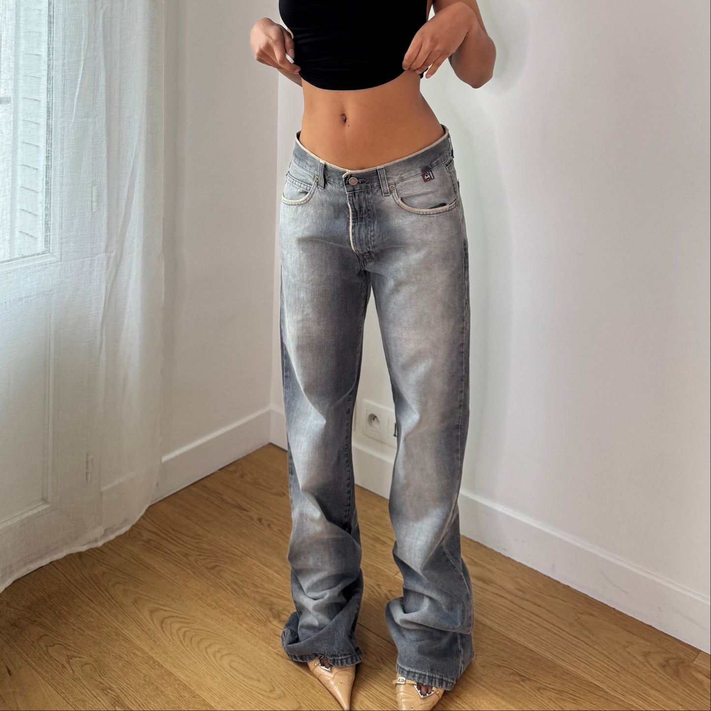 Vintage Light Wash Baggy Jeans (S) ⠀