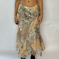 Vintage 90s silk floral Maxi Skirt (XS/M)