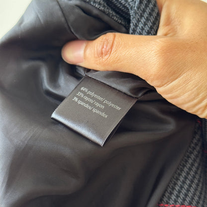 Vintage Euro structured zip-front bubble-hem skirt with contrast stitching (S/M)