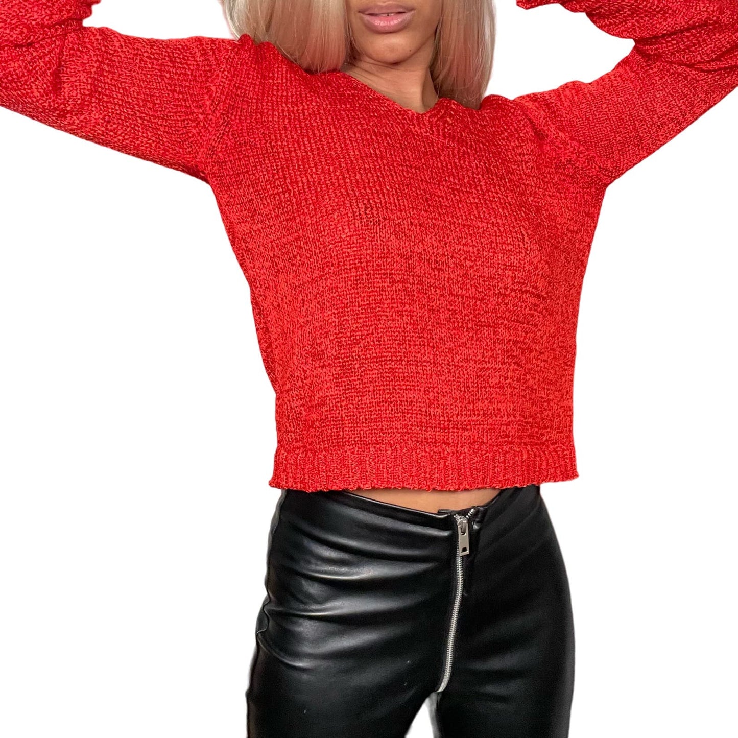 Vintage Y2K Red Knit Sweater (XS-S)