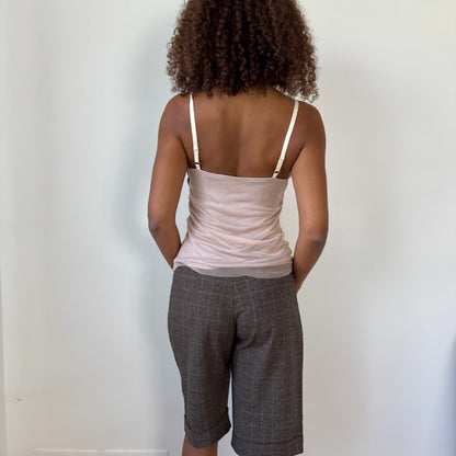 Vintage Blush Mesh Embellished Camisole (S/M)