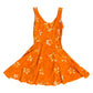 Sourced in Italy - Vintage 90s euro orange floral print mini dress (XS) summer