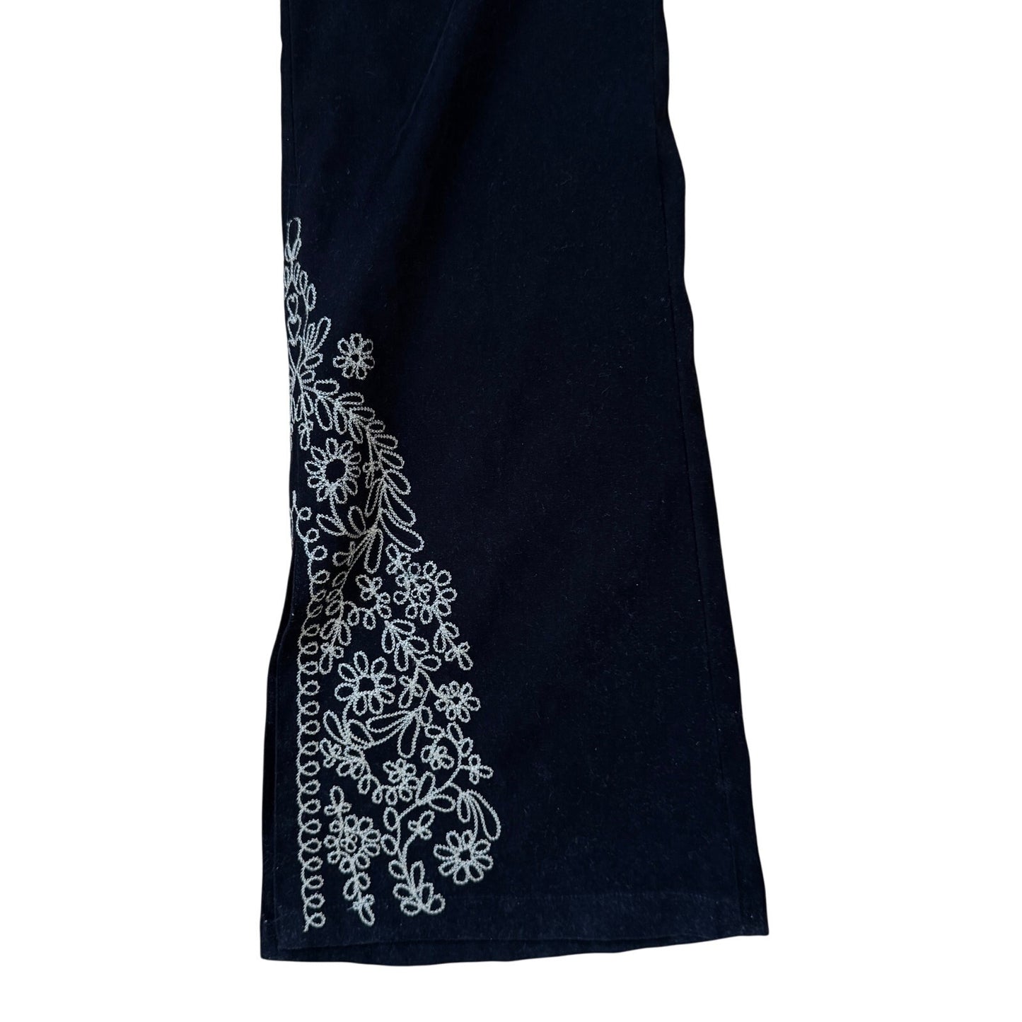 Vintage Euro black embroidered flare pants (Small)