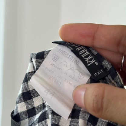 Vintage Black White Gingham Lace Tiered Midi Skirt Italian Y2K (S/M)