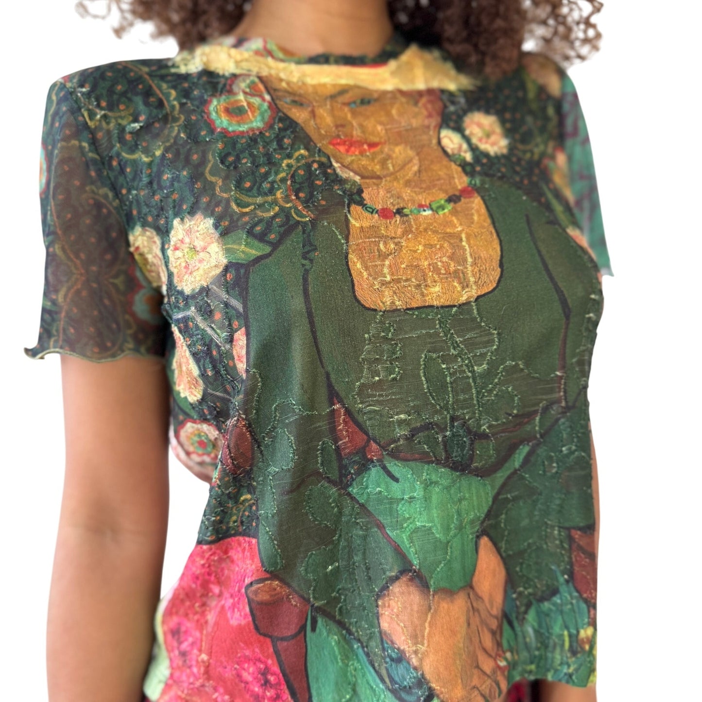 Vintage Desigual artistic mesh tee (M)