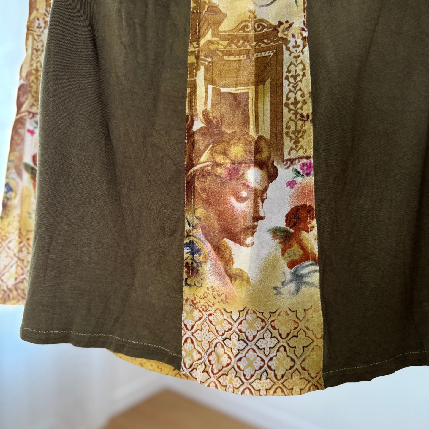 Vintage Italian Black Mesh Midi Skirt (Small)