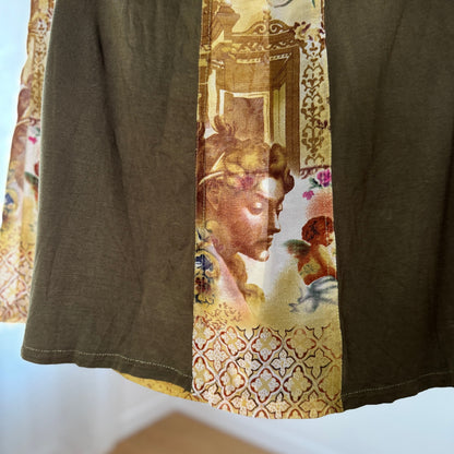 Vintage Italian Black Mesh Midi Skirt (Small)