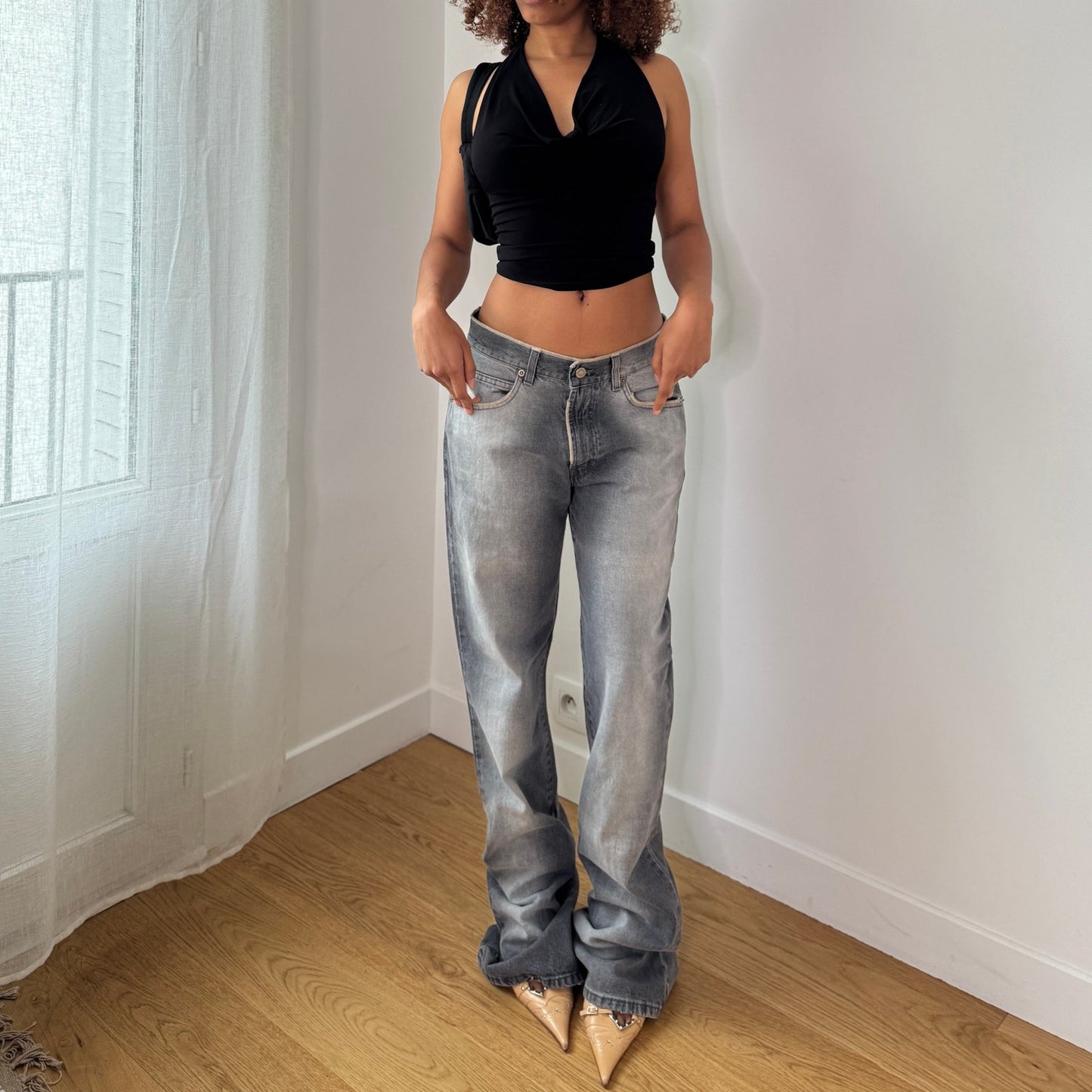 Vintage Light Wash Baggy Jeans (S) ⠀