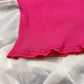 Vintage 00s Missoni Hot Pink Knit V neck tank with ruffle details (S)