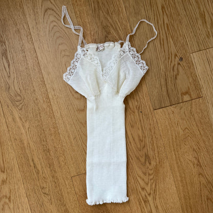 Vintage Italian Pura Lana Lace-Trim Knit Cami (M)