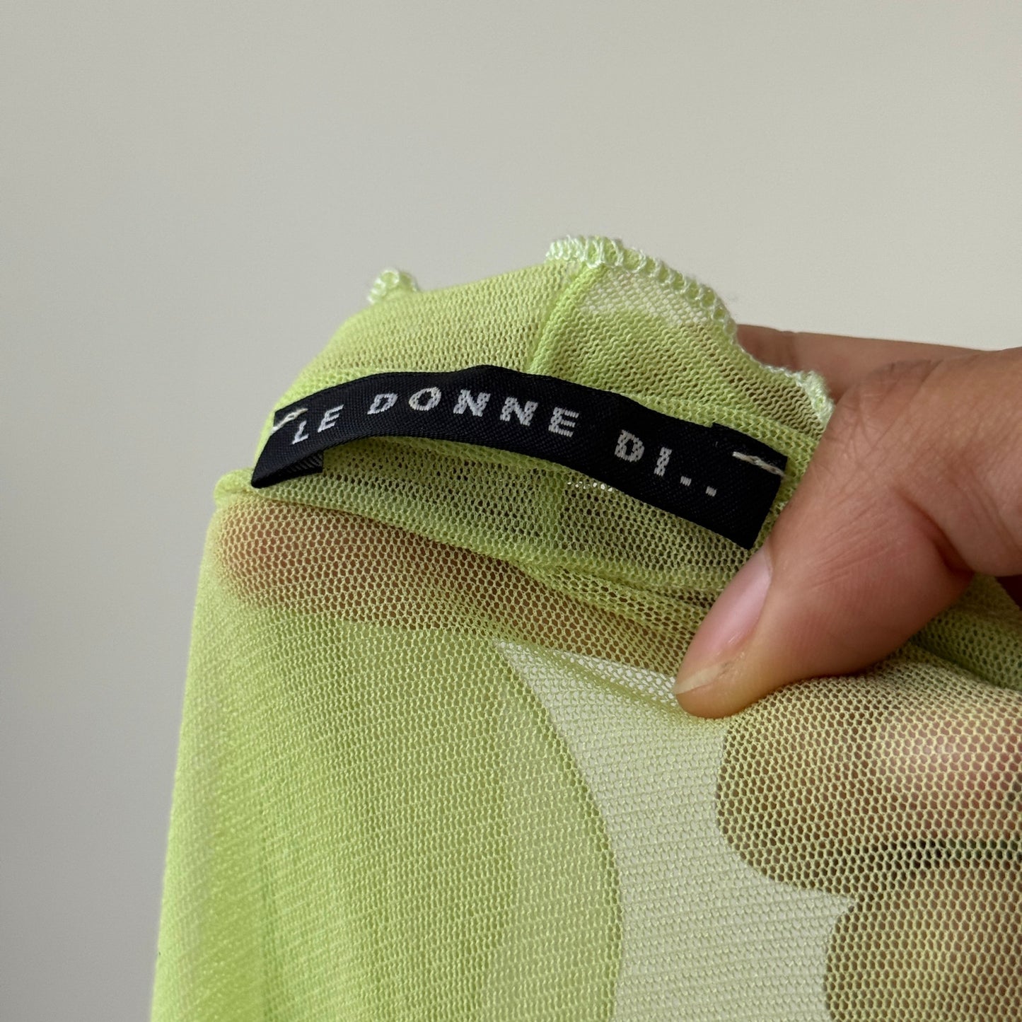 Vintage Italian Mesh Ruffle Top (S)