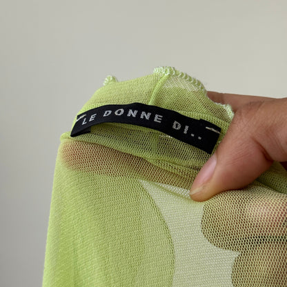 Vintage Italian Mesh Ruffle Top (S)