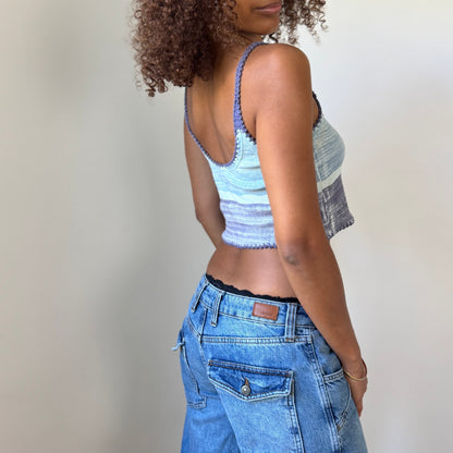 Vintage Replay 100% Cotton Crop Cami (S)