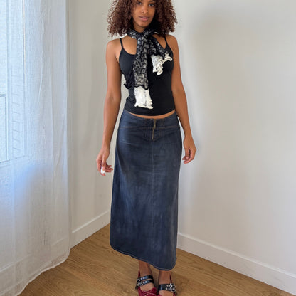 French Vintage Knit Lace Scarf