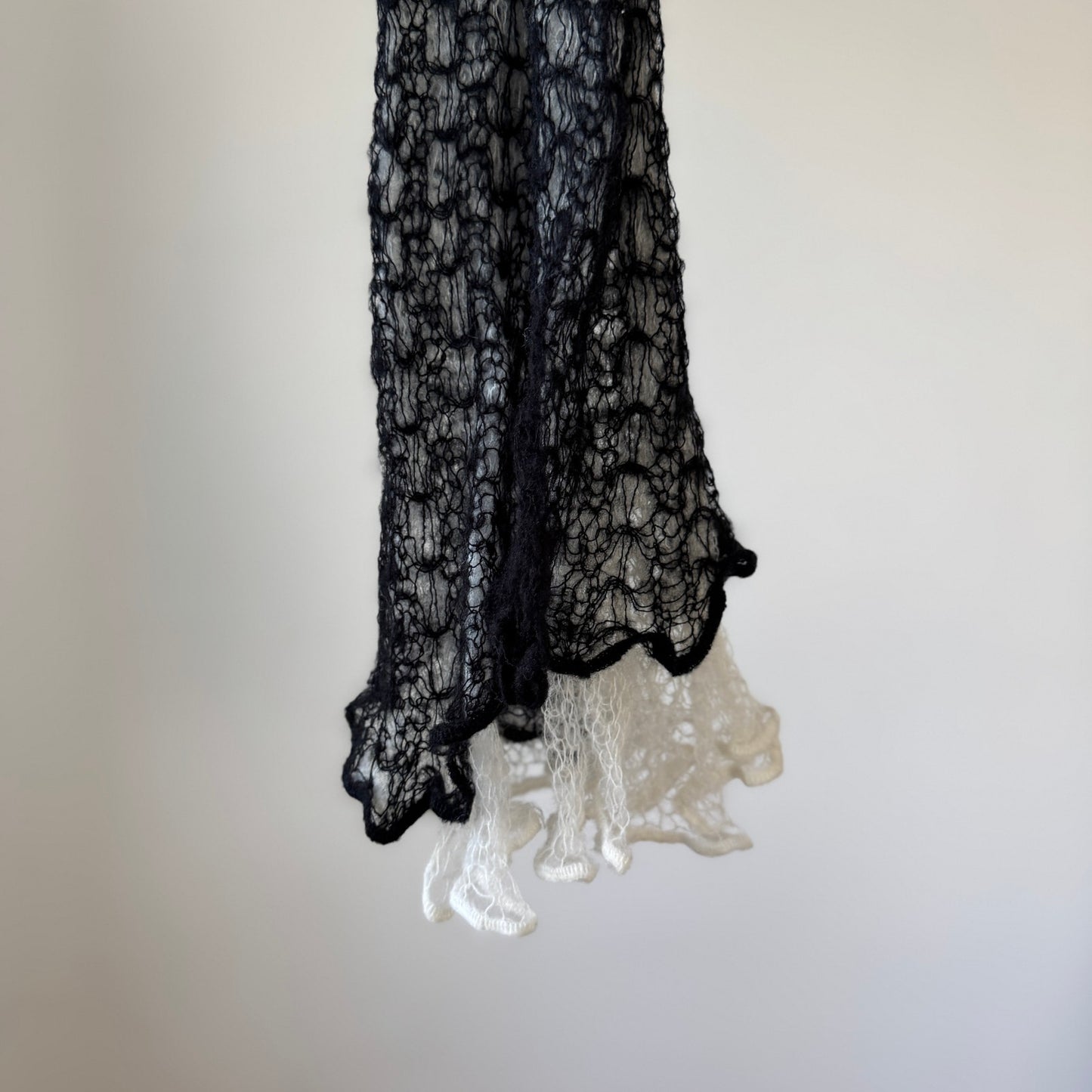 French Vintage Knit Lace Scarf