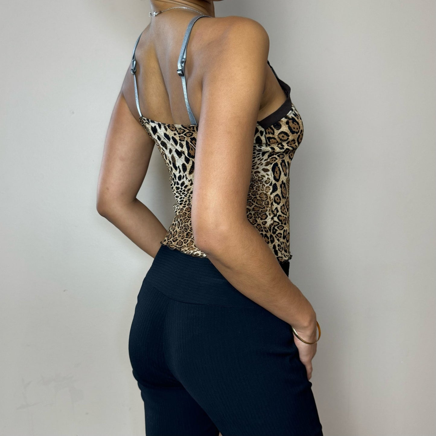 Vintage 90s mesh cheetah print cami (S)