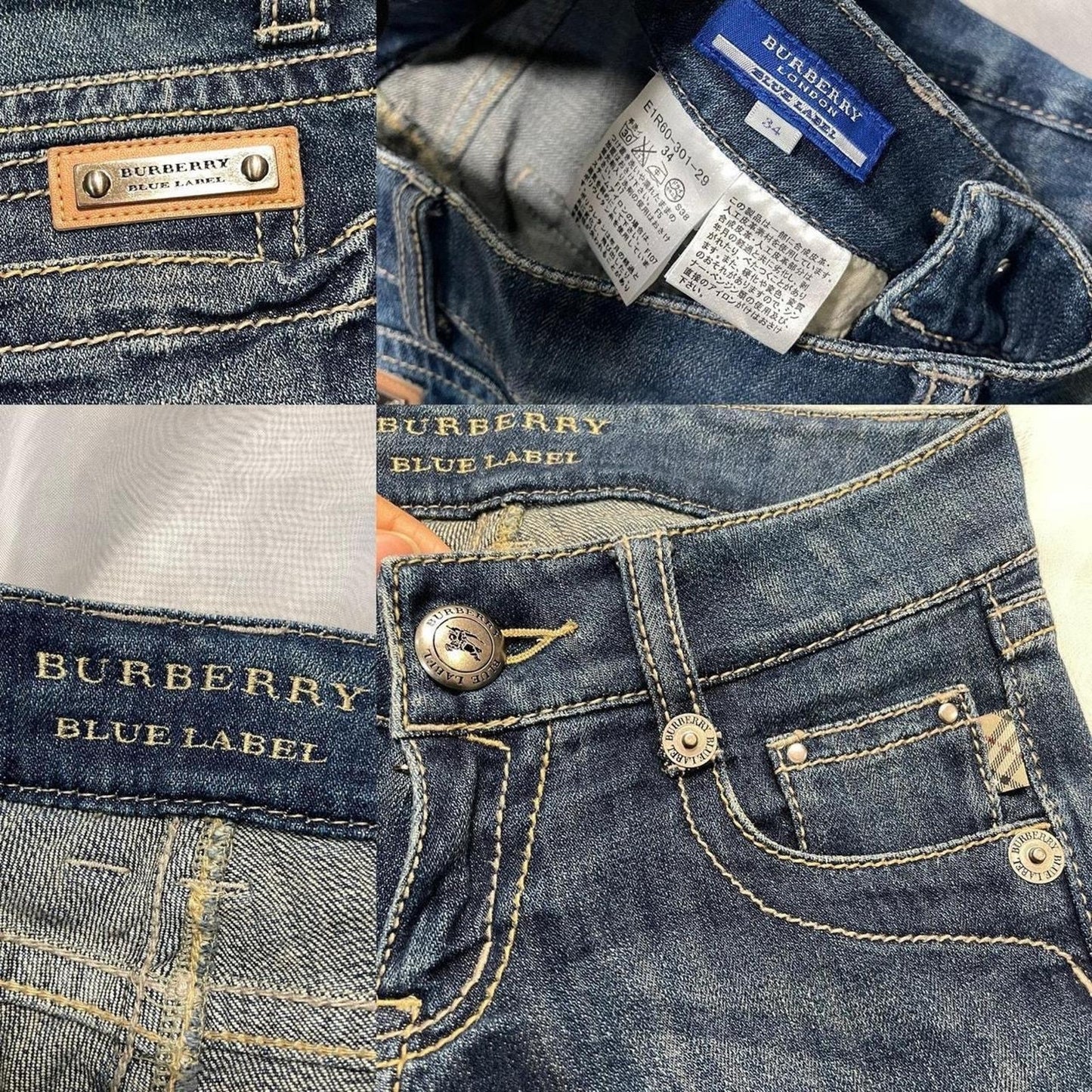 Vintage Burberry Denim Jeans capri low rise and straight fit (XS)