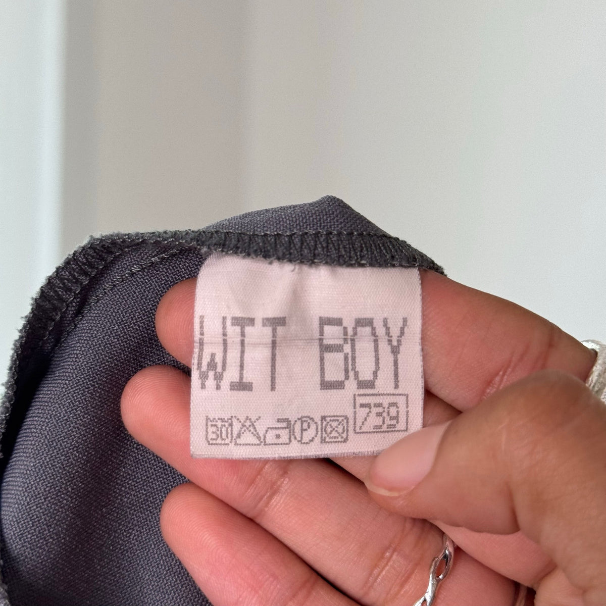 Vintage Italian Grey Low Rise Mini Skirt Side Slit Y2K (XS)