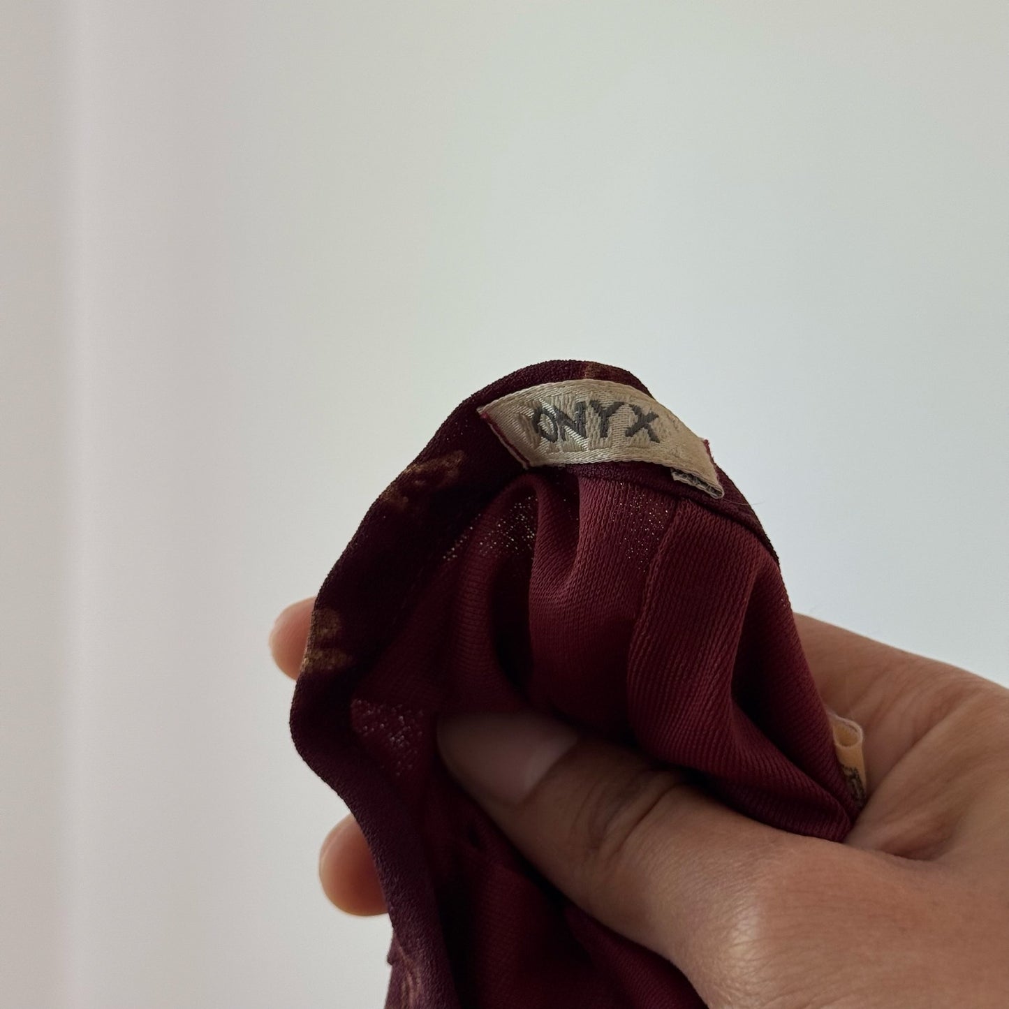 Vintage Onyx Burgundy Floral Pencil Mini Skirt Italian Y2K (XS)