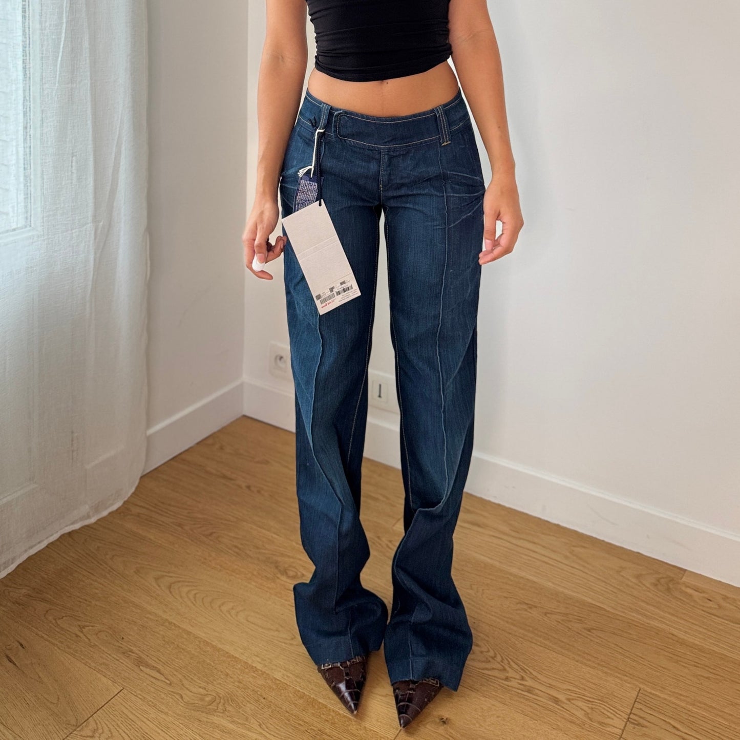 Vintage Miss Sixty Dark Wash Low Rise Bootcut Jeans Deadstock (XS/S)