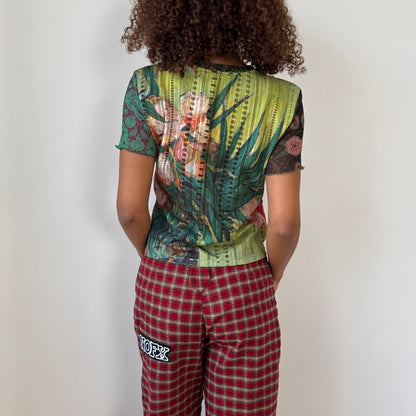 Vintage Desigual artistic mesh tee (M)