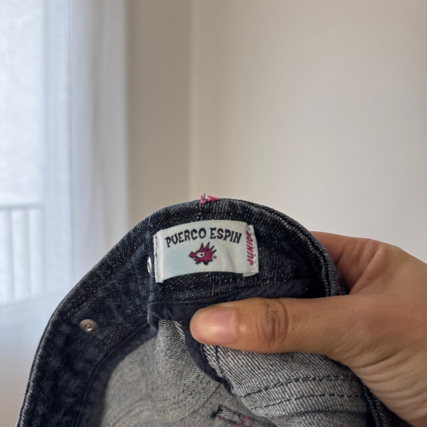 Vintage Italian Denim Mini Skirt Contrast Stitch Raw Hem Cotton (XS/S)