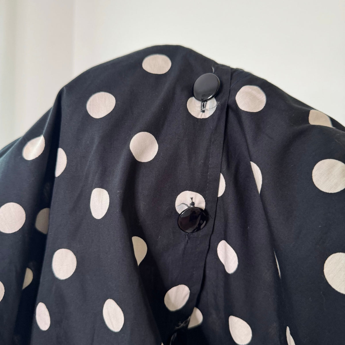 Vintage Italian Black White Polka Dot Wrap Midi Skirt Y2K (S)