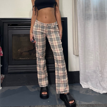 Vintage Burberry nova plaid straight leg fit pants (XS)