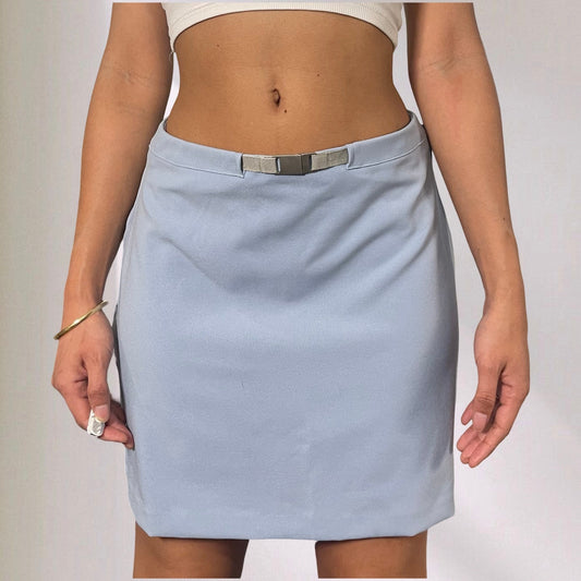 Made in Italy - Vintage 00s baby blue mini belted skirt (XS-S)
