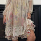 Blumarine drop waist cheetah & floral midi dress with long sleeves (XS/S)