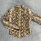 Made in France - French Designer Vintage 90s Fitted Snake Print Moto Jacket XS