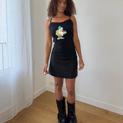 Vintage Disney Snow White Grumpy black and red trim fitted baby tank (Medium)